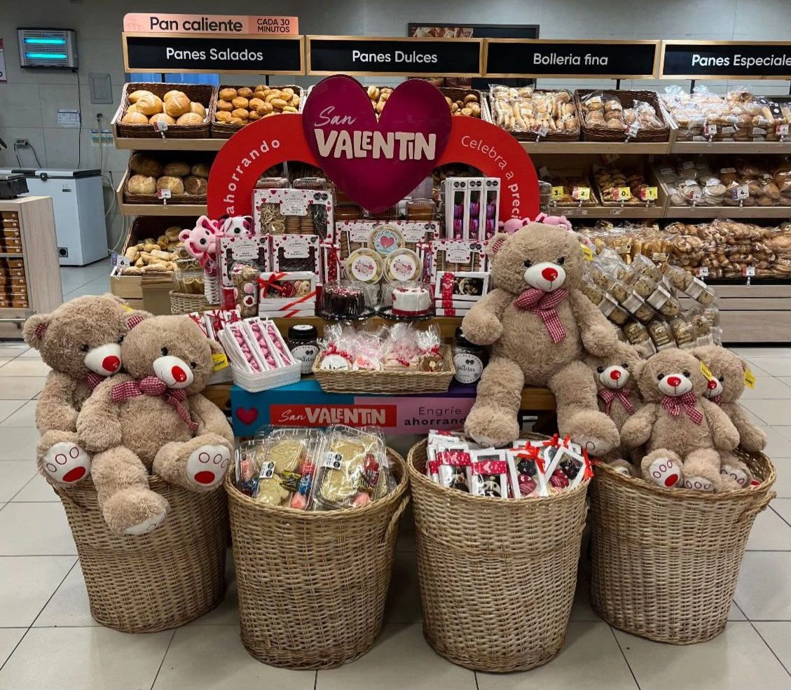 San Valentín — campaña retail integrada a panadería y productos de regalo, con foco de temporada y compra por impulso.